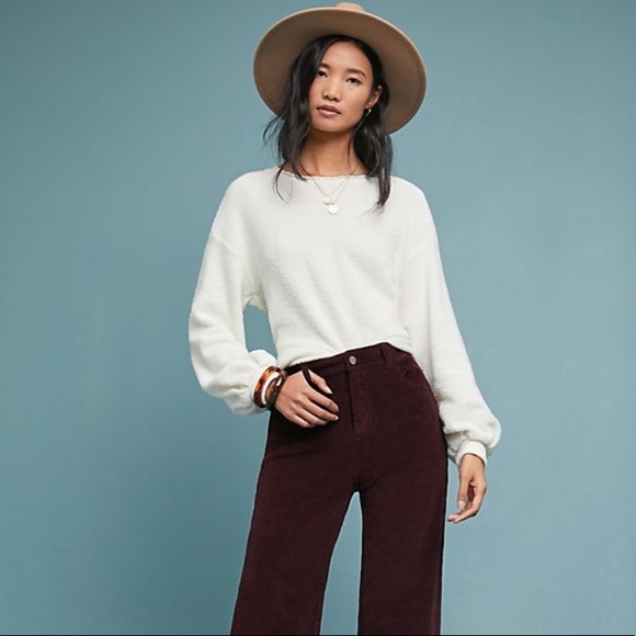 Anthropologie Tops - Eri + Ali Lodge Top Waffle Knit Thermal White NEW